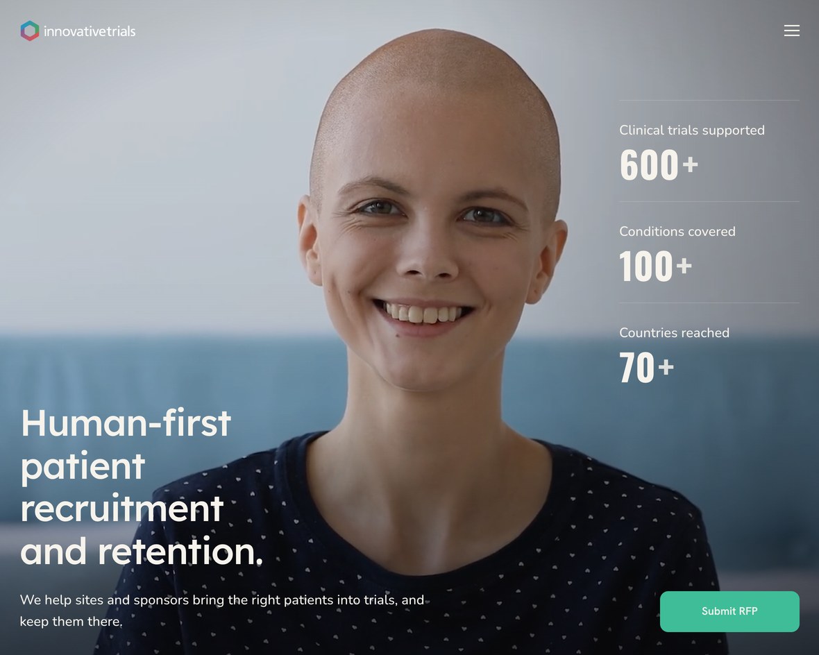 The Innovative Trials website, rebuilt by ARTO
